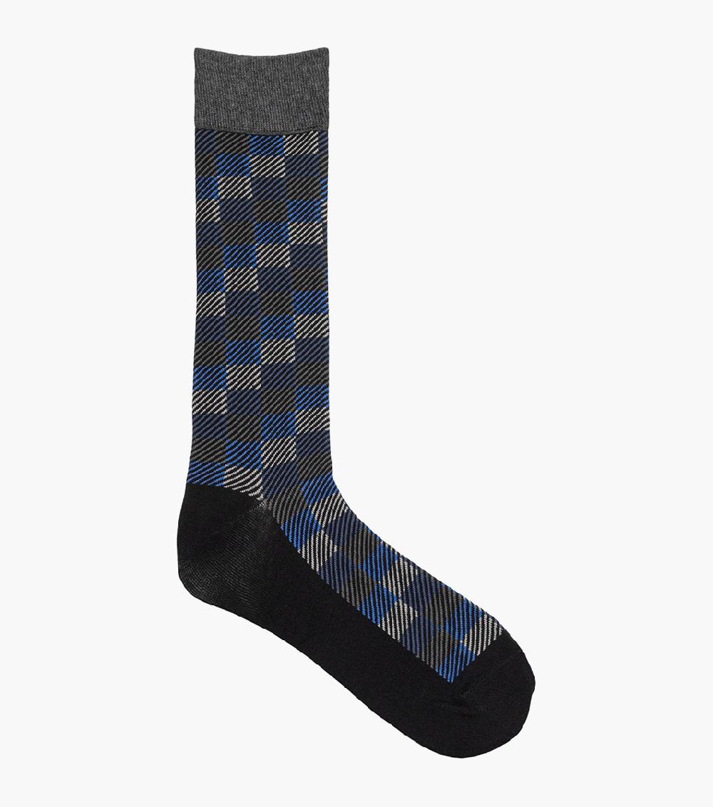 Stacy Adams Checked Herringbone Men's Crew Dress Sock Men’s Socks