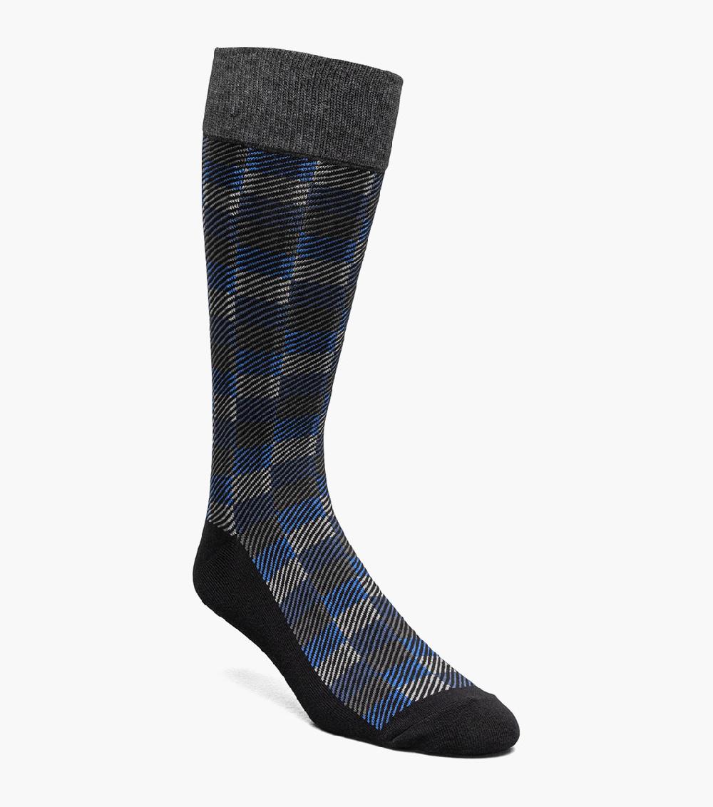 stacy adams Checked Herringbone Men's Crew Dress Sock Men’s Socks