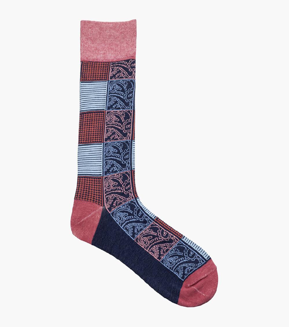 Stacy Adams Checkered Paisley Men's Crew Dress Sock Men’s Socks