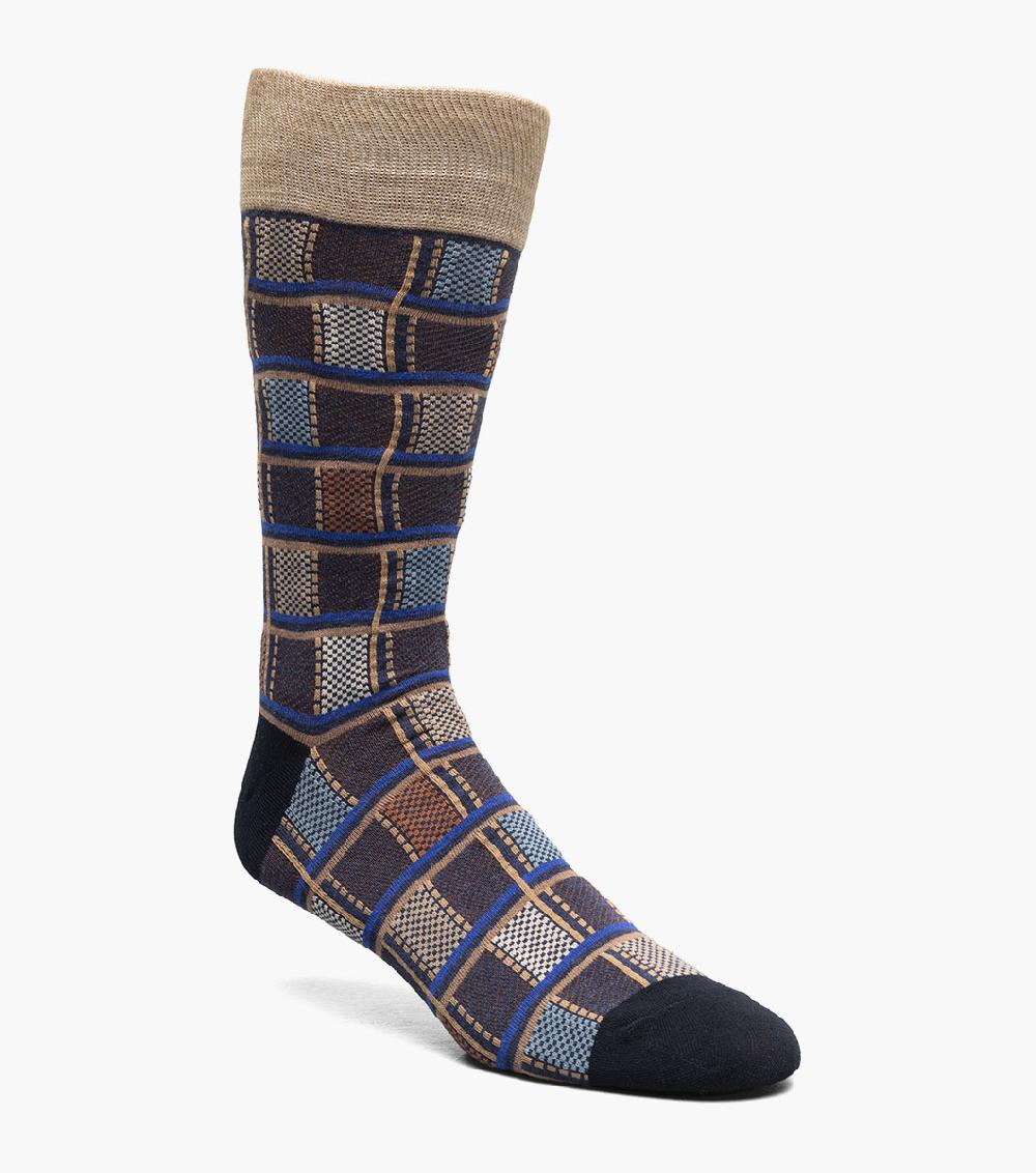 stacy adams Colorful Checks Men's Crew Dress Socks Men’s Socks