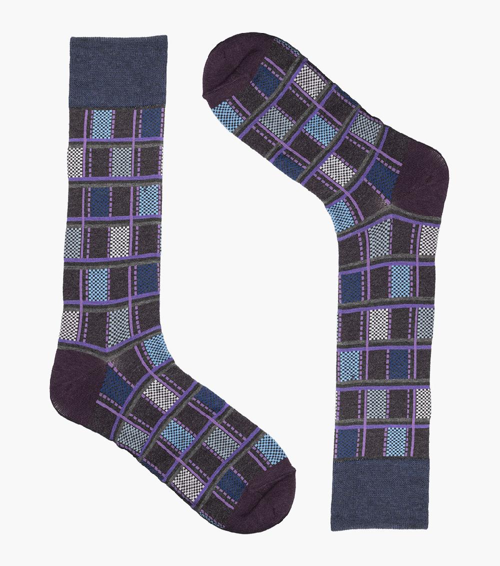 Stacy Adams Colorful Checks Men's Crew Dress Socks Men’s Socks