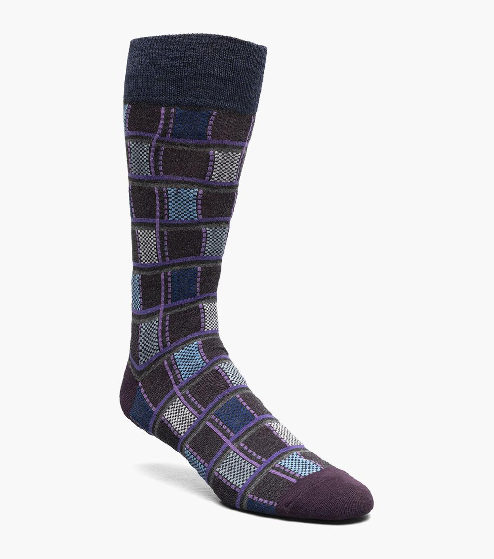 stacy adams Colorful Checks Men's Crew Dress Socks Men’s Socks