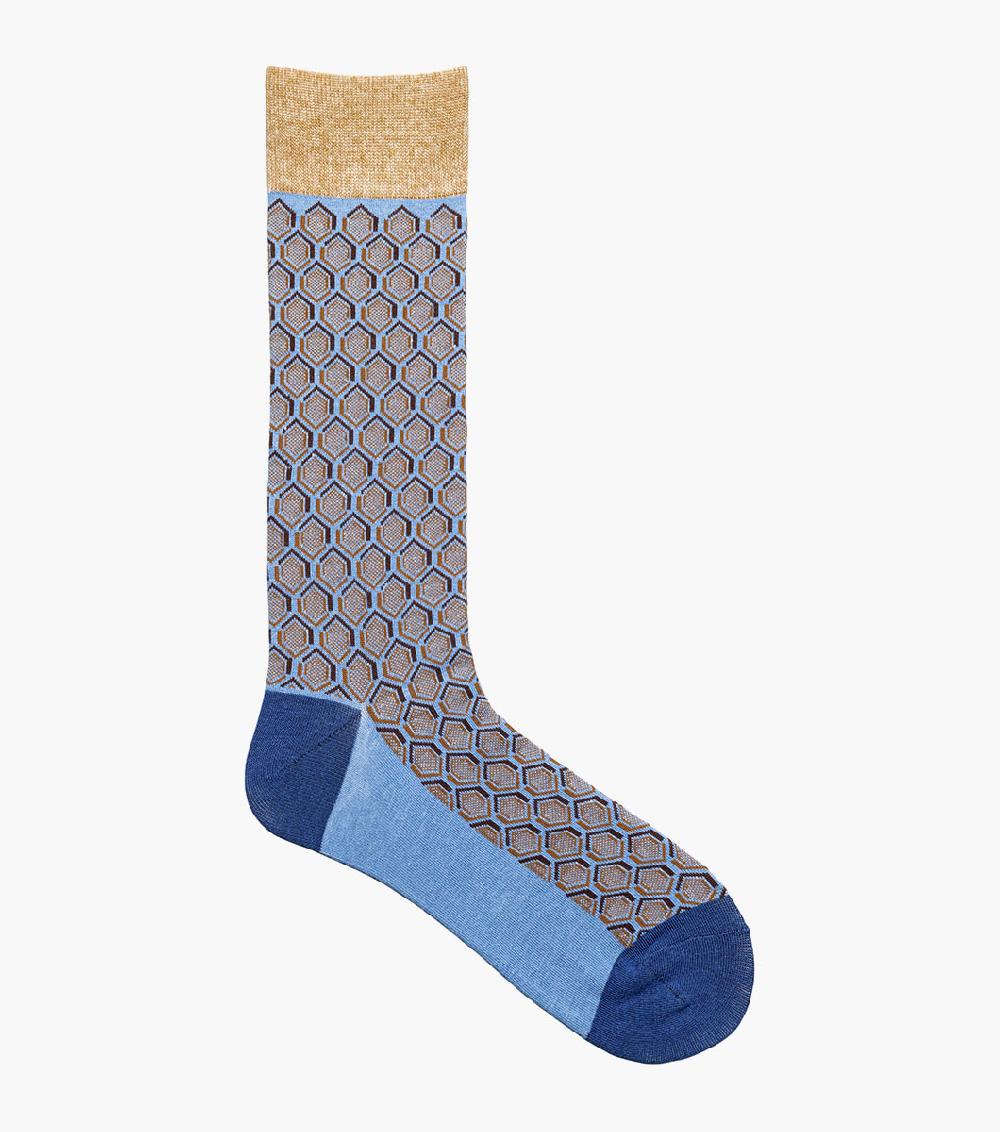 Stacy Adams Colorful Hexagons Men’s Crew Dress Sock Men’s Socks