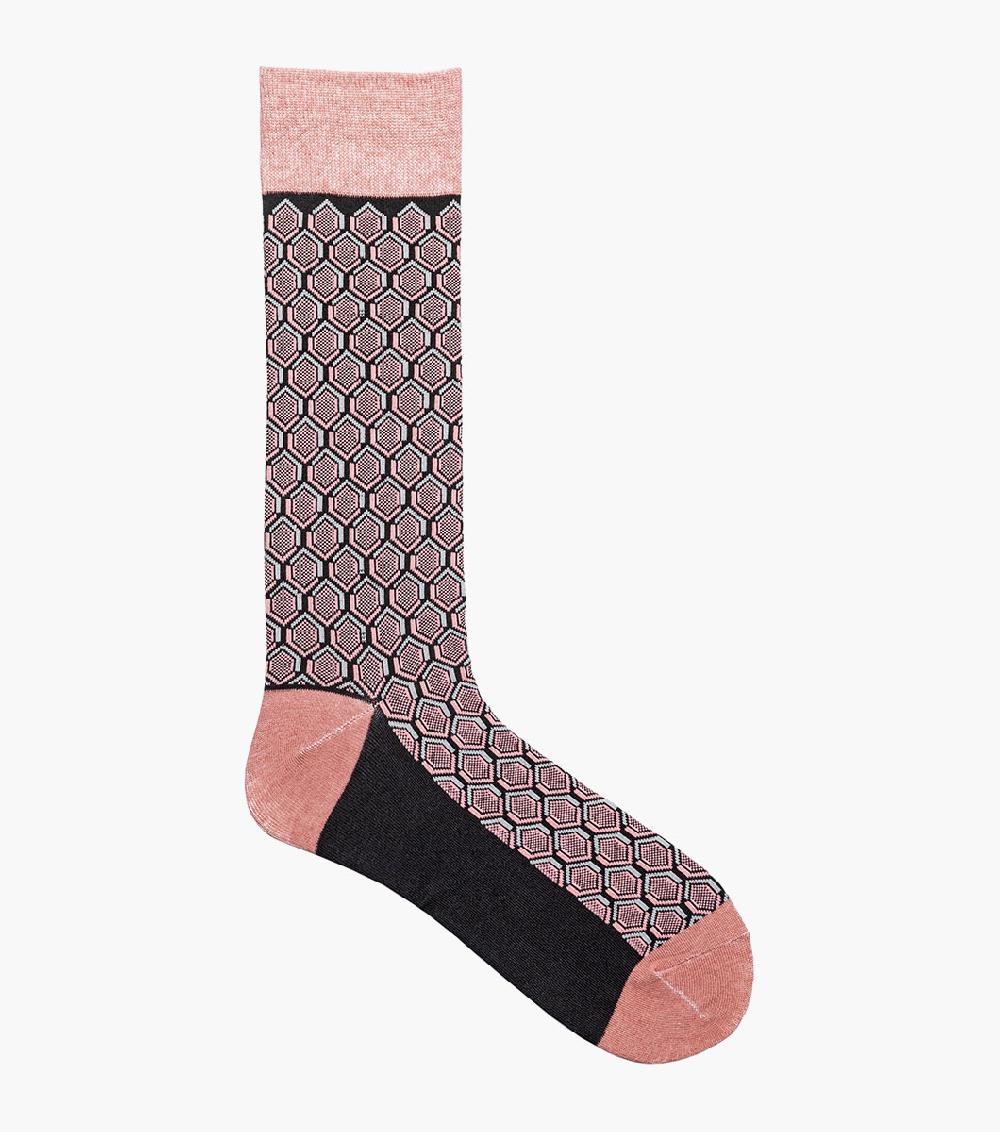 Stacy Adams Colorful Hexagons Men’s Crew Dress Sock Men’s Socks