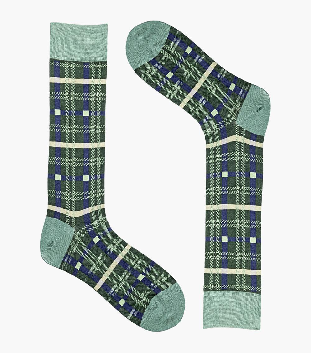 Stacy Adams Colorful Rectangles Men’s Crew Dress Sock Men’s Socks