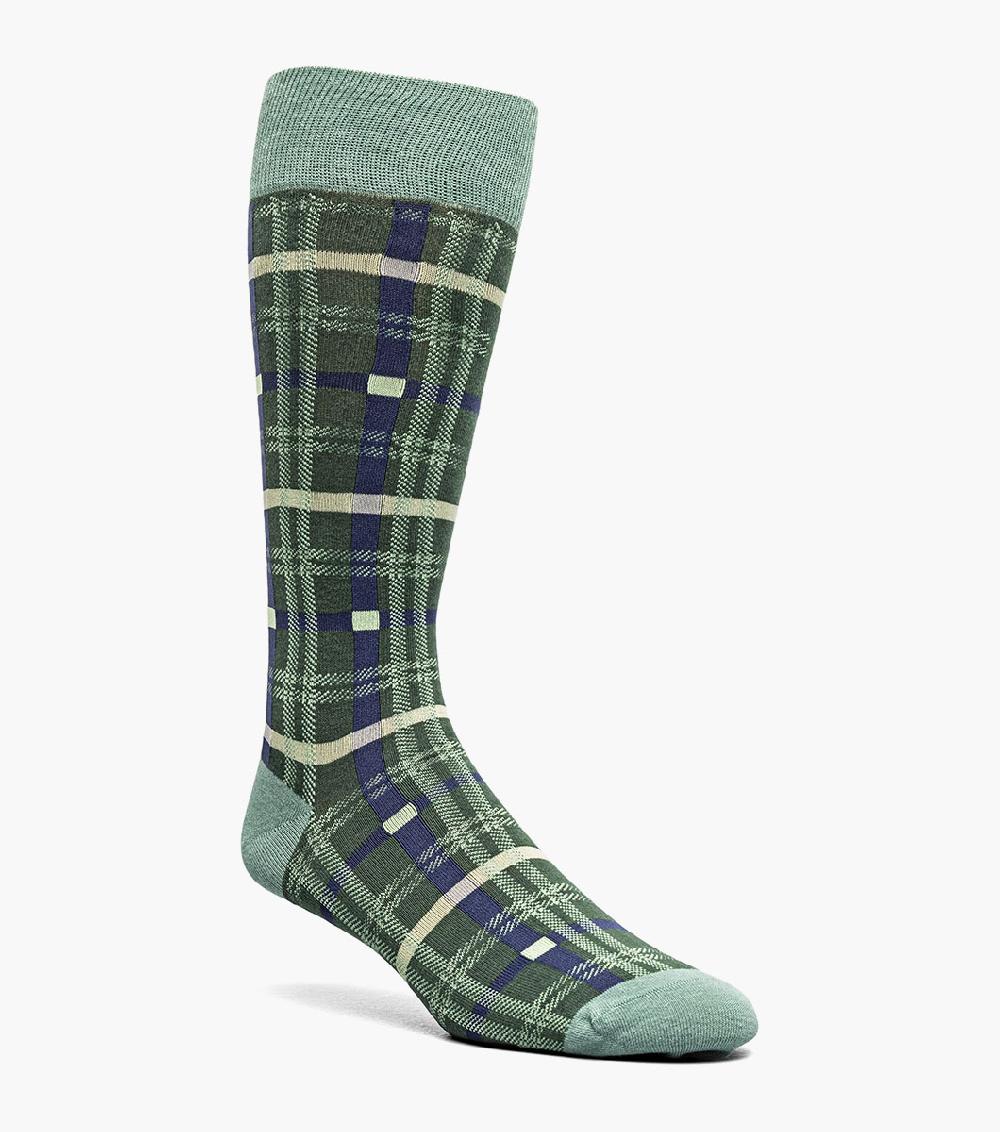 stacy adams Colorful Rectangles Men’s Crew Dress Sock Men’s Socks