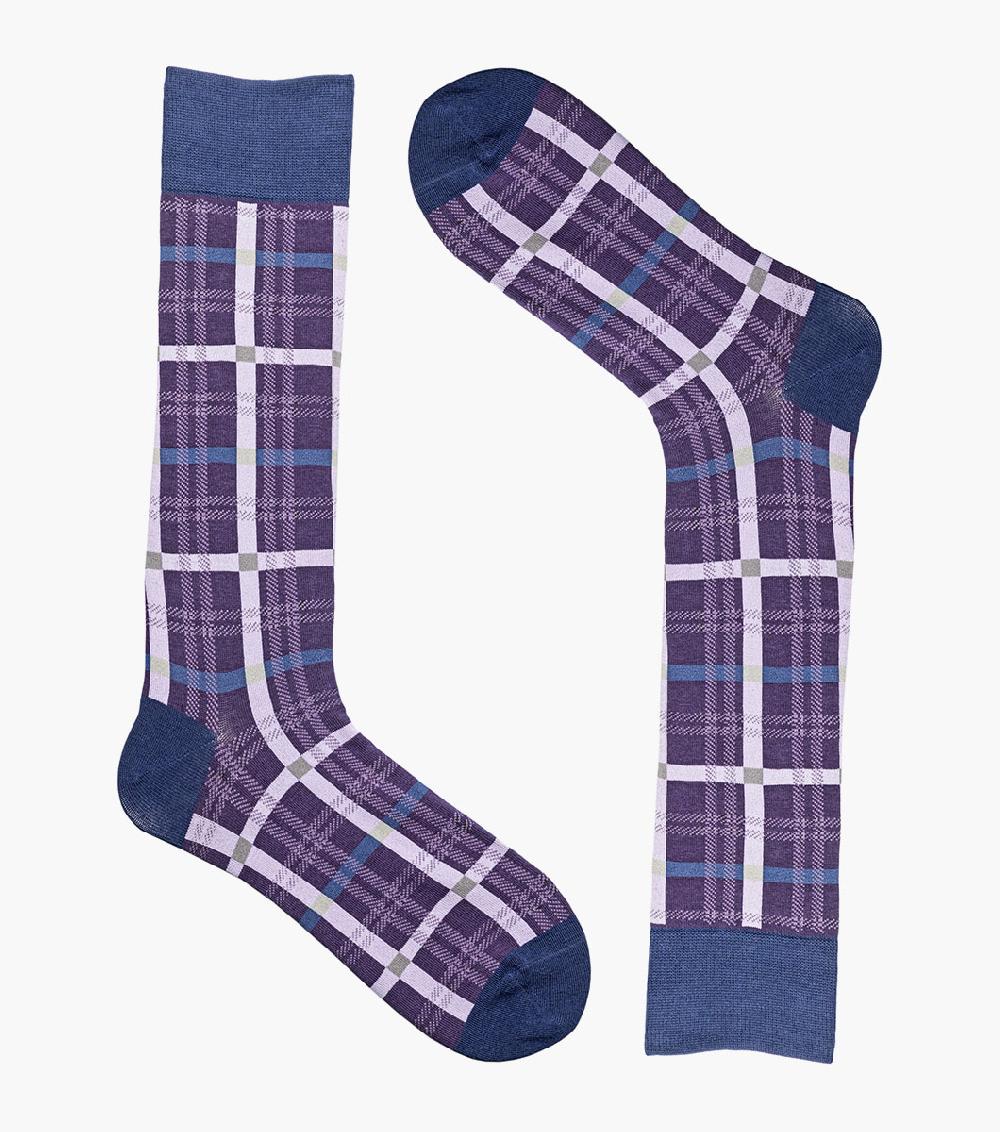 Stacy Adams Colorful Rectangles Men’s Crew Dress Sock Men’s Socks