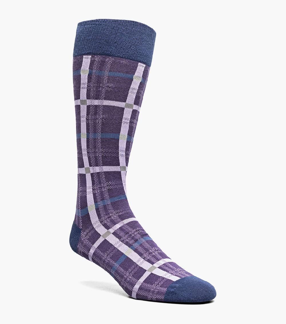 stacy adams Colorful Rectangles Men’s Crew Dress Sock Men’s Socks