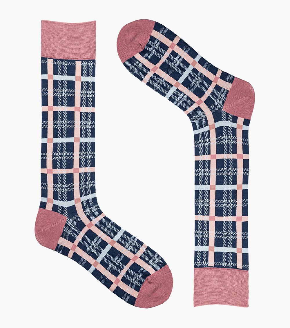 Stacy Adams Colorful Rectangles Men’s Crew Dress Sock Men’s Socks