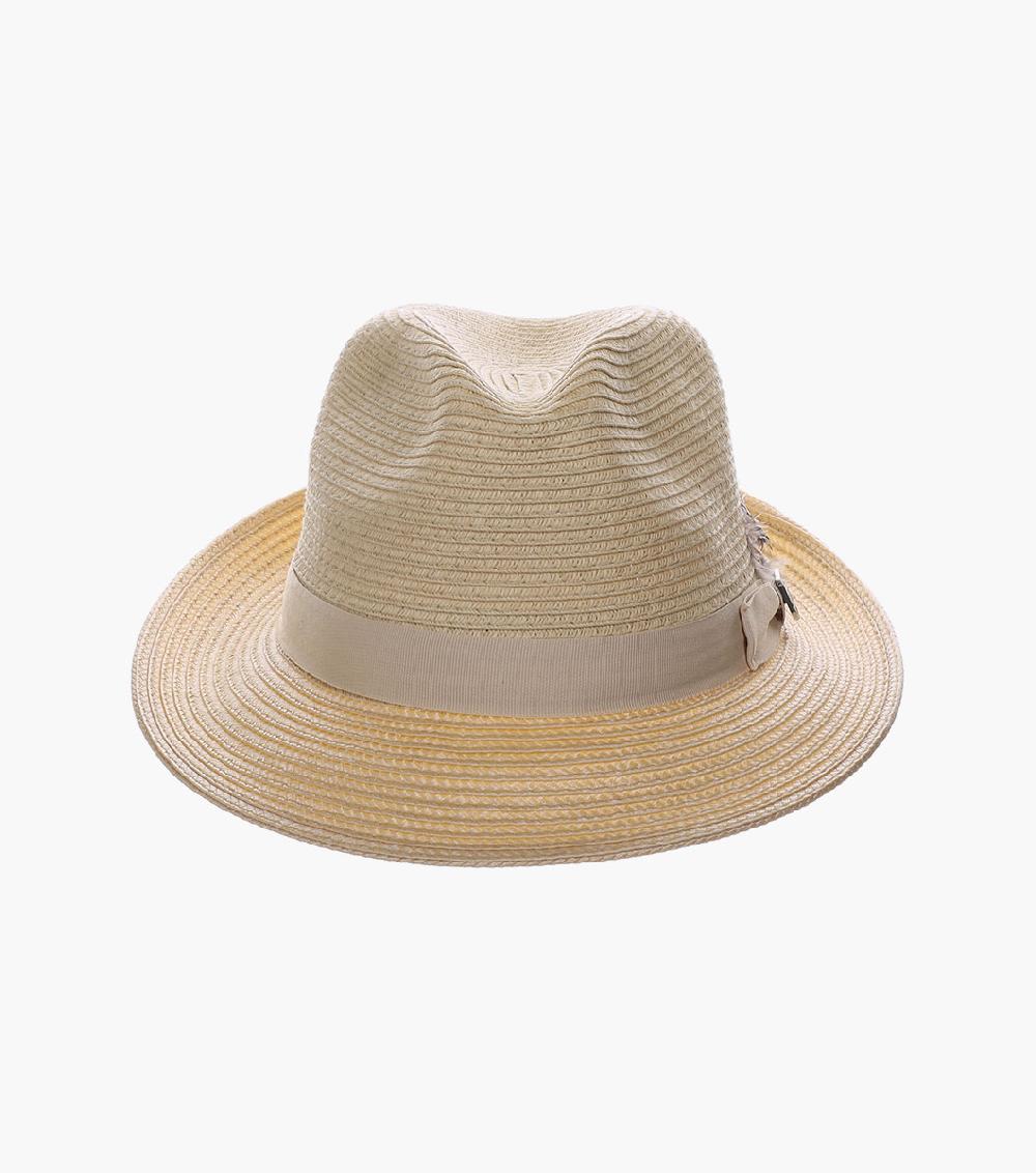 Stacy Adams Corby Fedora Paper Braid Pinch Front Hat Men’s Hats