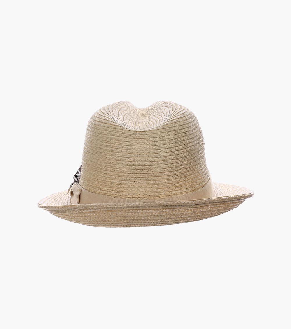 Stacy Adams Corby Fedora Paper Braid Pinch Front Hat Men’s Hats
