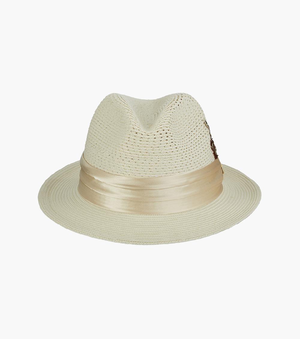 Stacy Adams Dublin Fedora Poly Braided Pinch Front Hat Men’s Hats