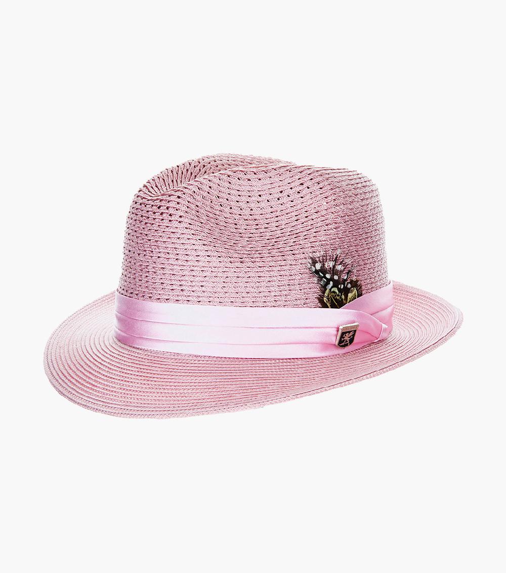 stacy adams Dublin Fedora Poly Braided Pinch Front Hat Men’s Hats