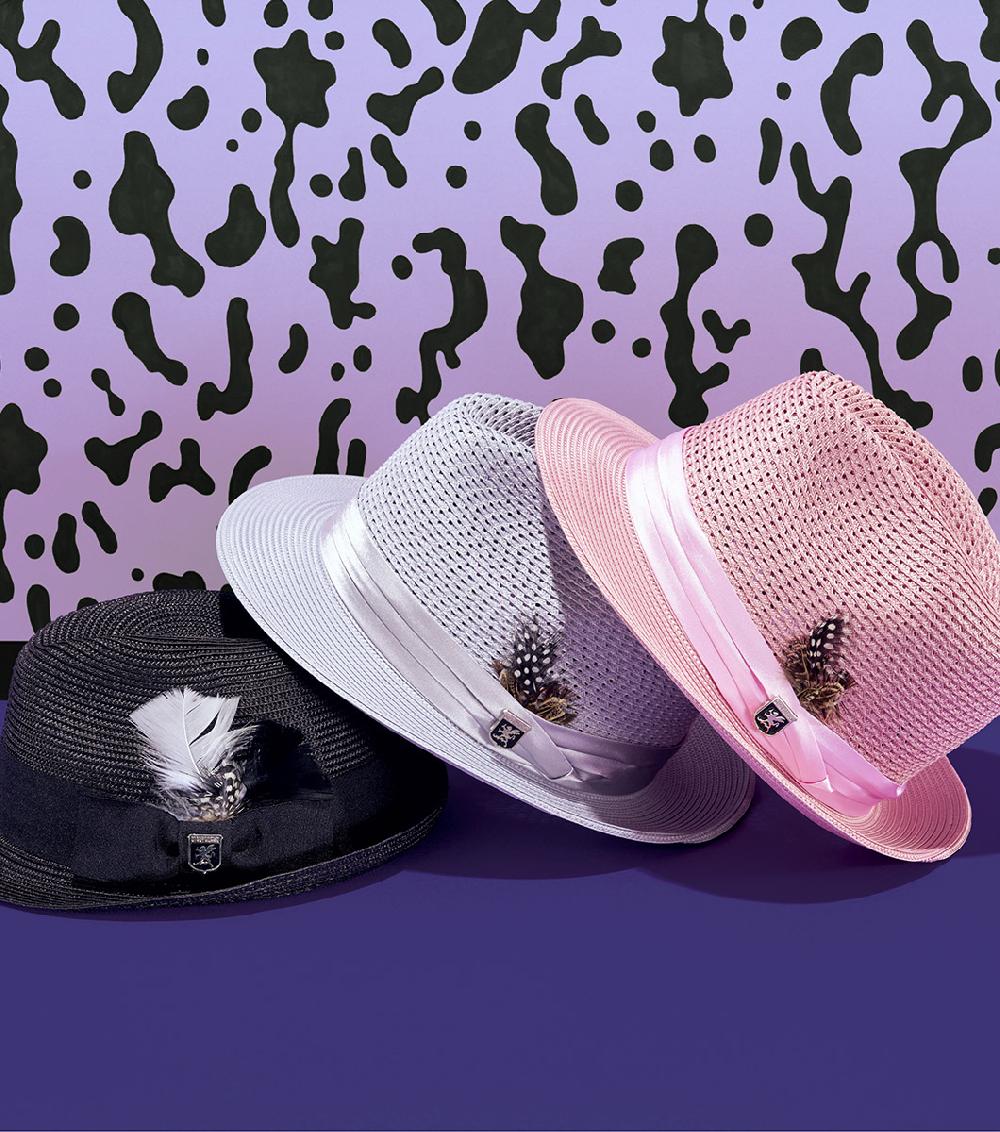 Stacy Adams Dublin Fedora Poly Braided Pinch Front Hat Men’s Hats