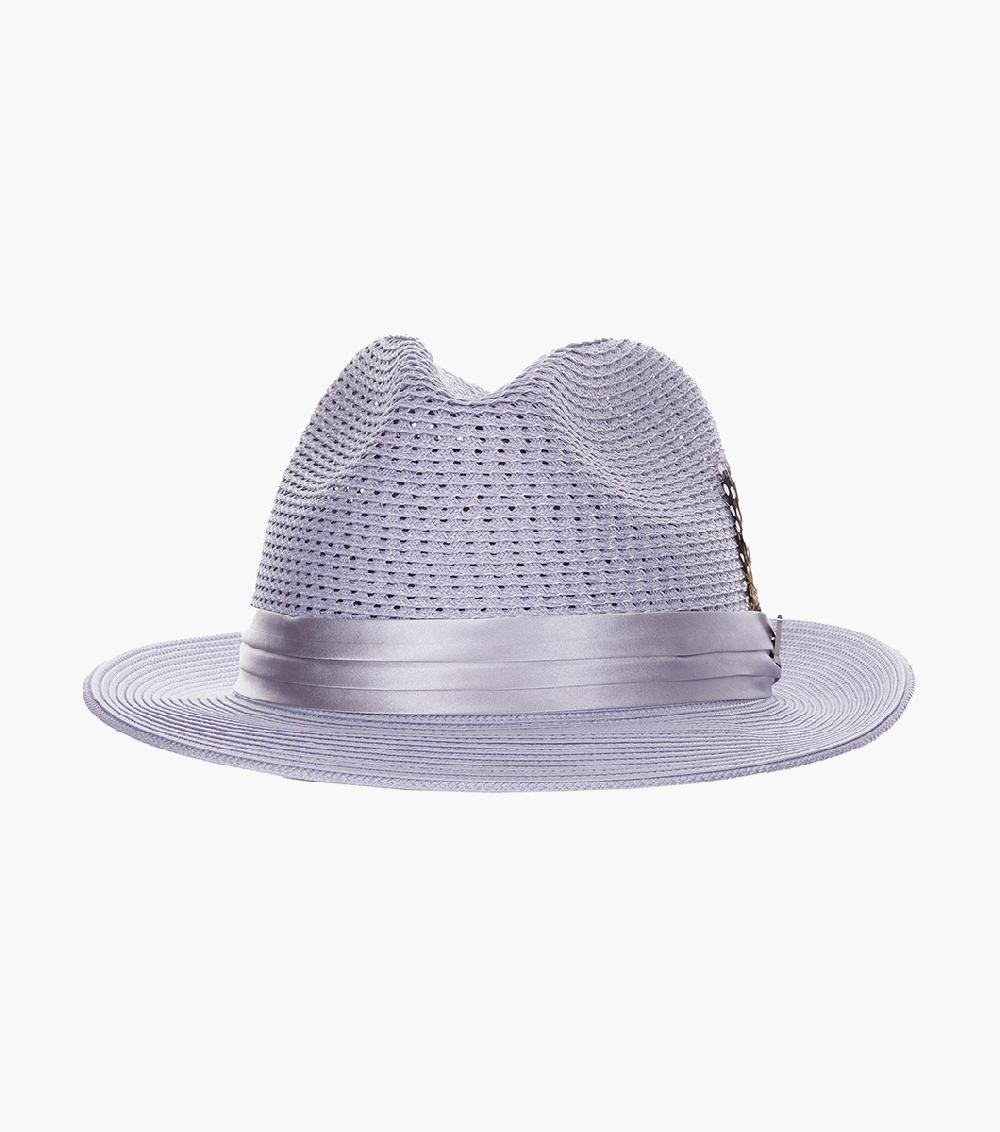 Stacy Adams Dublin Fedora Poly Braided Pinch Front Hat Men’s Hats
