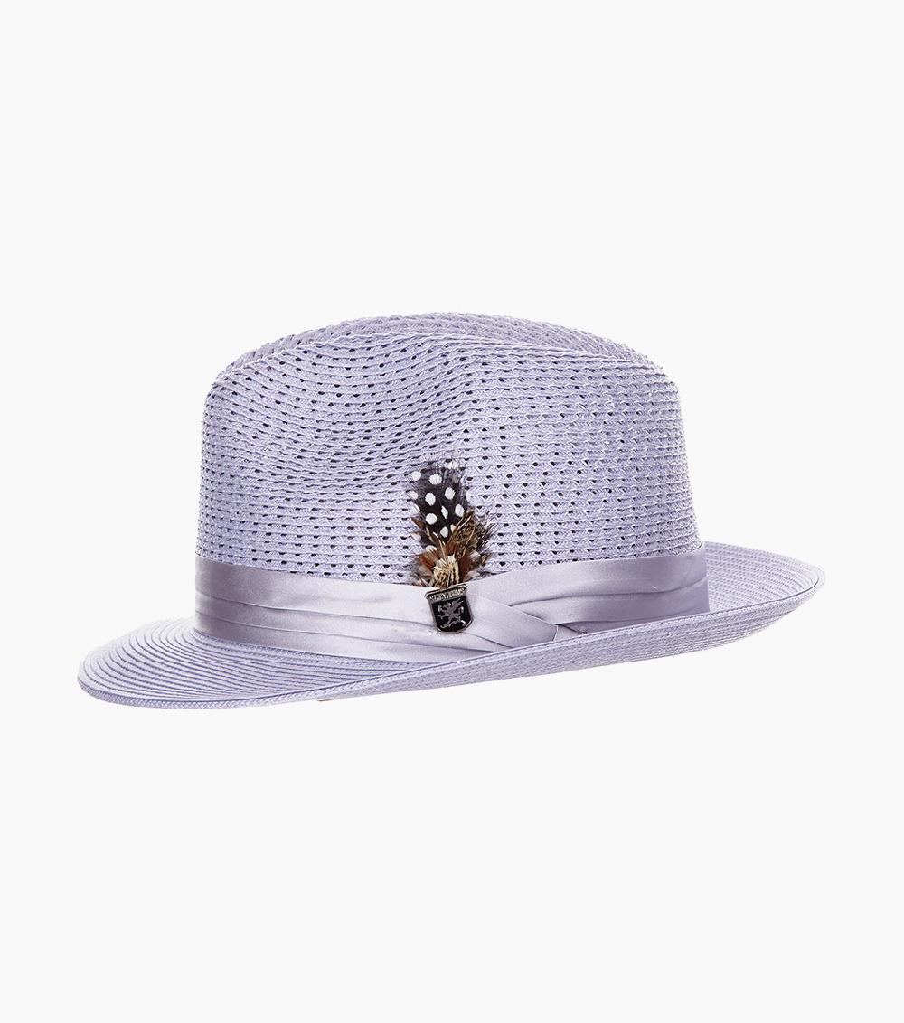 Stacy Adams Dublin Fedora Poly Braided Pinch Front Hat Men’s Hats