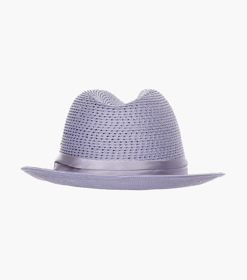 Stacy Adams Dublin Fedora Poly Braided Pinch Front Hat Men’s Hats