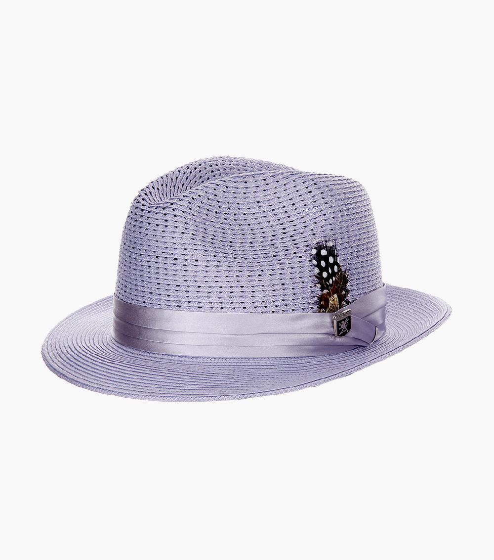 stacy adams Dublin Fedora Poly Braided Pinch Front Hat Men’s Hats