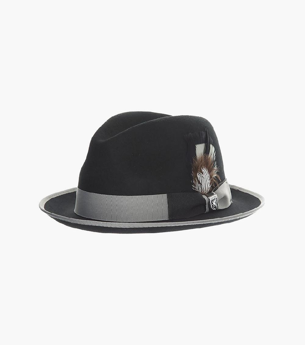 stacy adams Evren Fedora Wool Felt Pinch Front Hat Men’s Hats