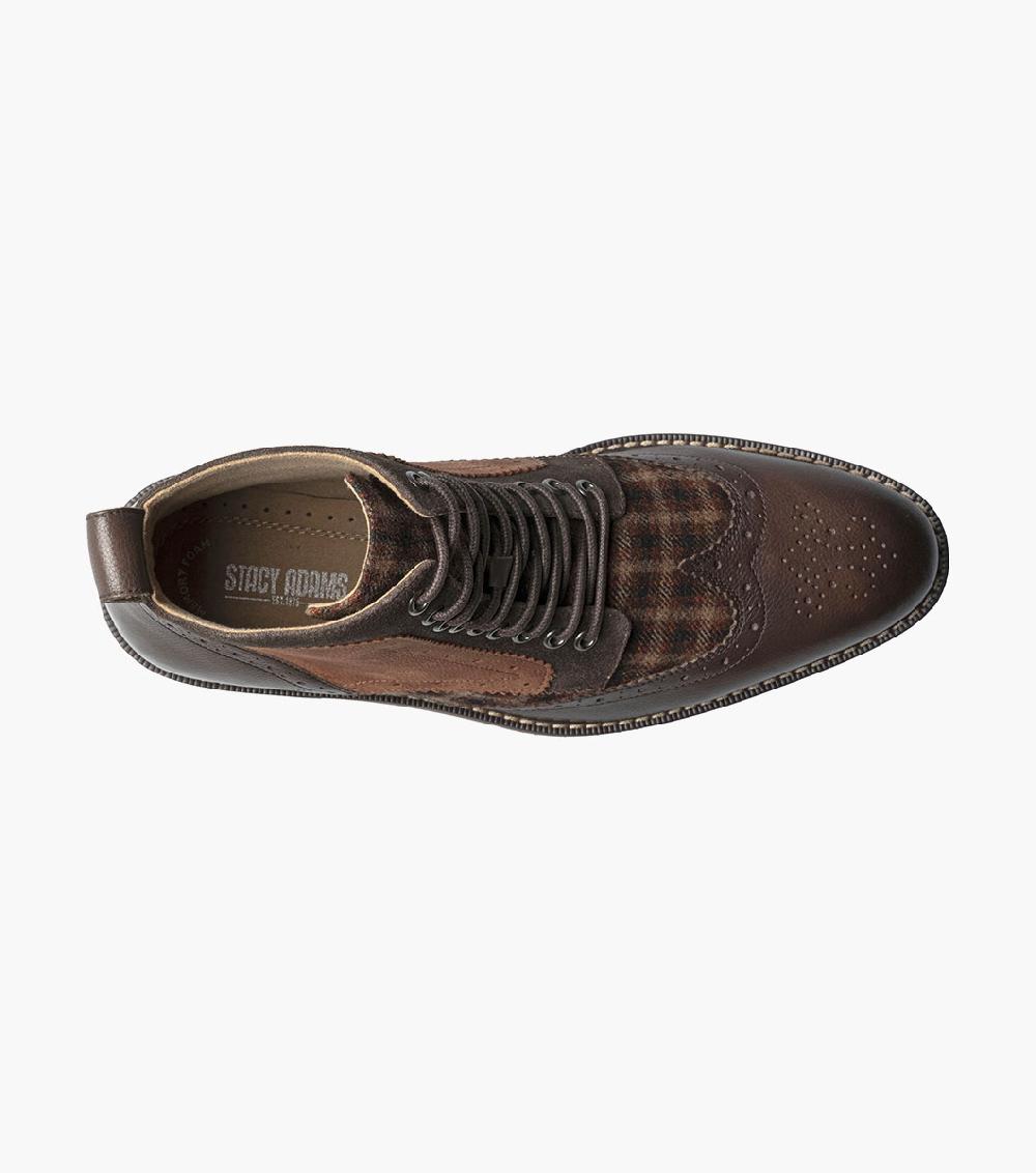 Stacy Adams Finnegan Wingtip Lace Up Boot Men’s Casual Shoes