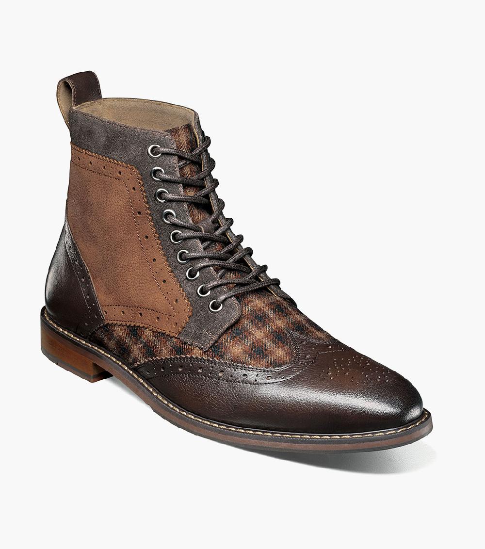 stacy adams Finnegan Wingtip Lace Up Boot Men’s Casual Shoes