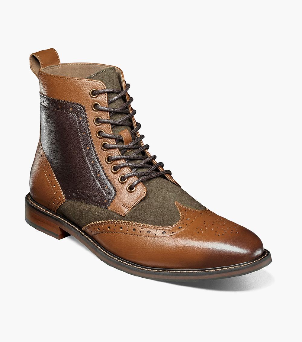 stacy adams Finnegan Wingtip Lace Up Boot Men’s Casual Shoes
