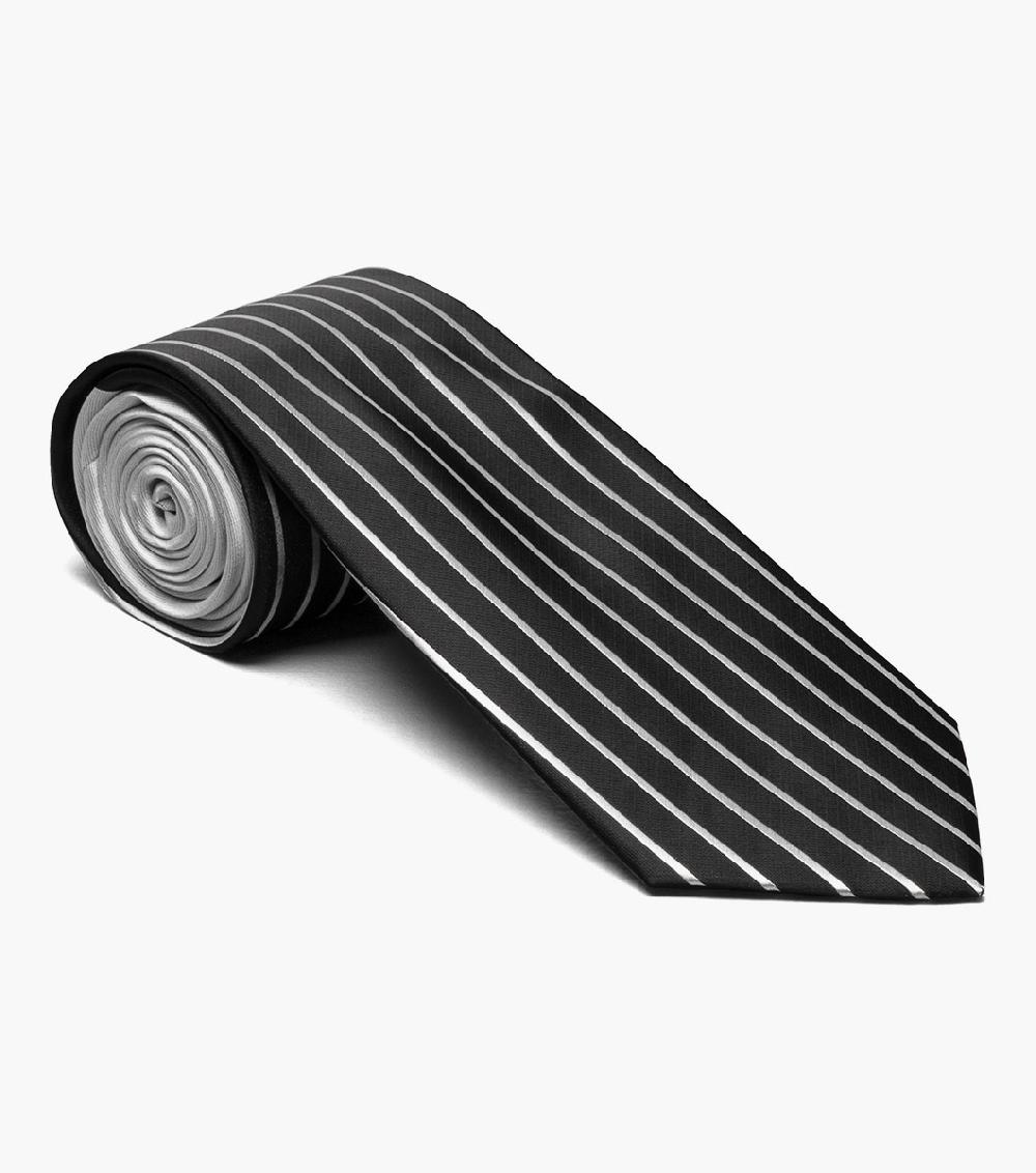 Stacy Adams Formal Black + White Tie & Hanky Set Men’s Ties