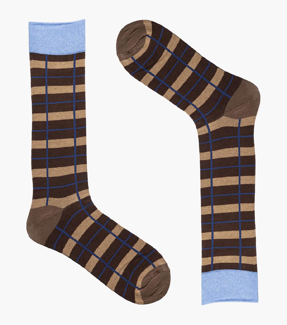 Stacy Adams Framed Stripes Men's Crew Dress Sock Men’s Socks