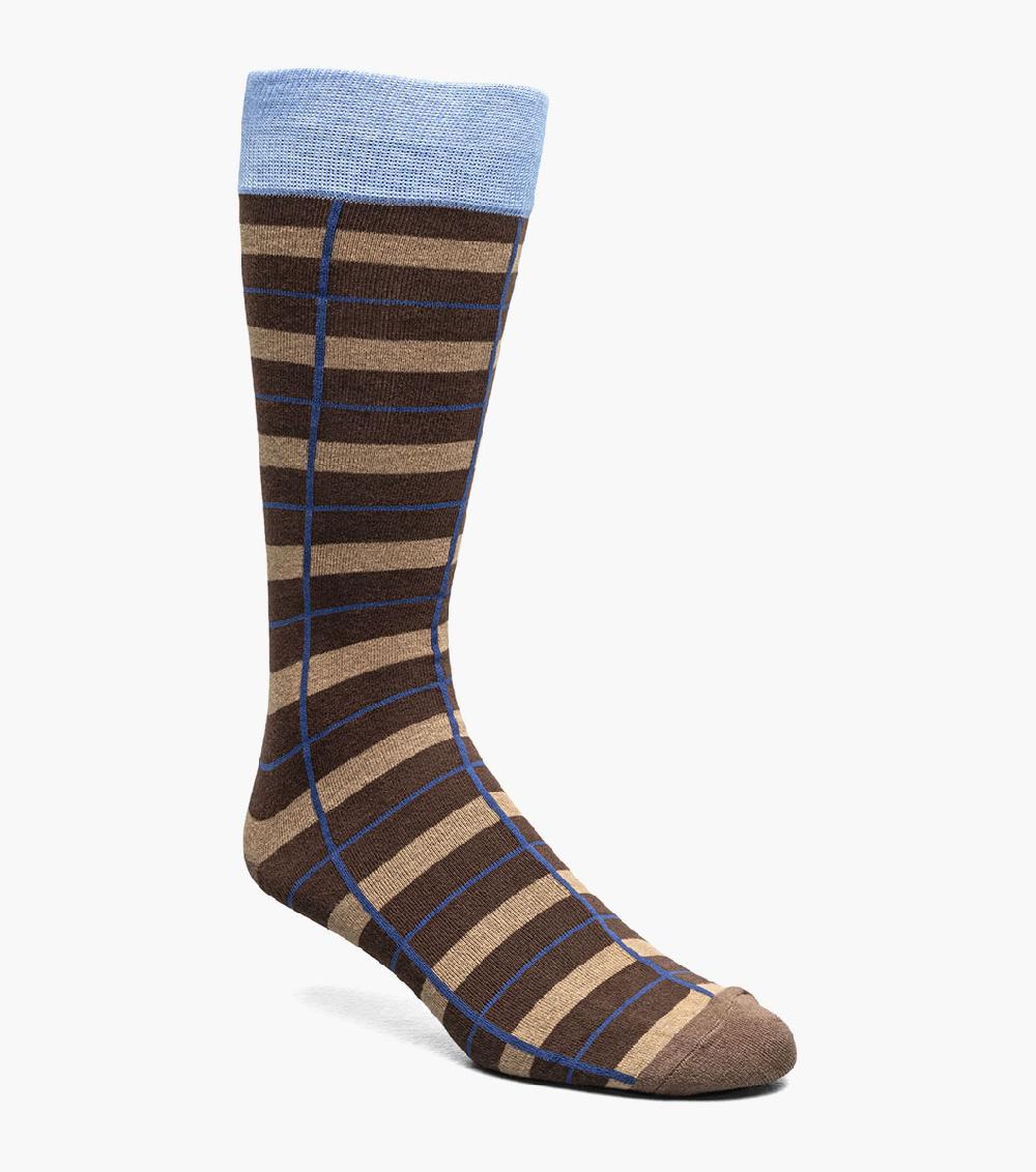 stacy adams Framed Stripes Men's Crew Dress Sock Men’s Socks