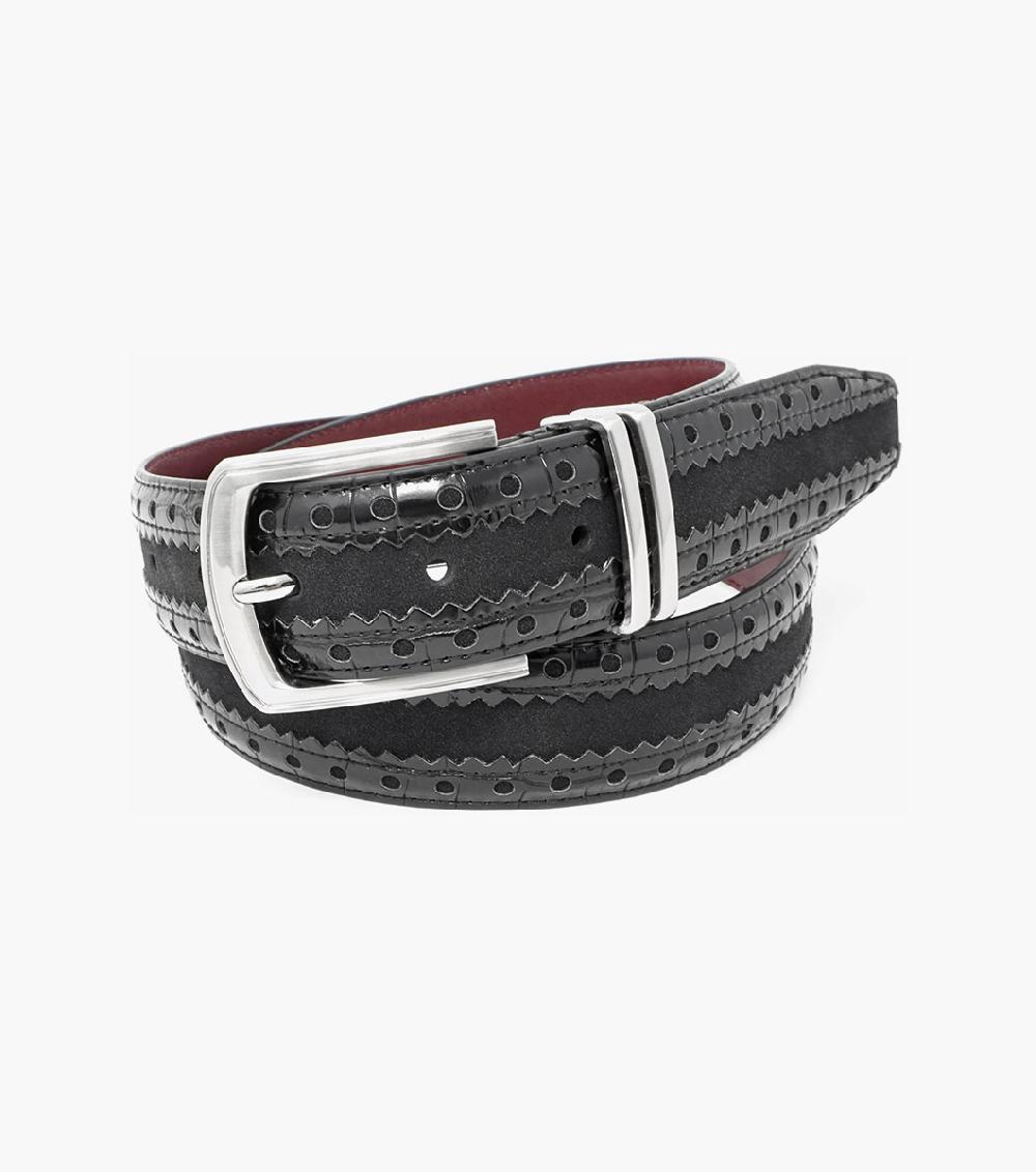 stacy adams Gustavo Mixed Material Belt Men’s Belts