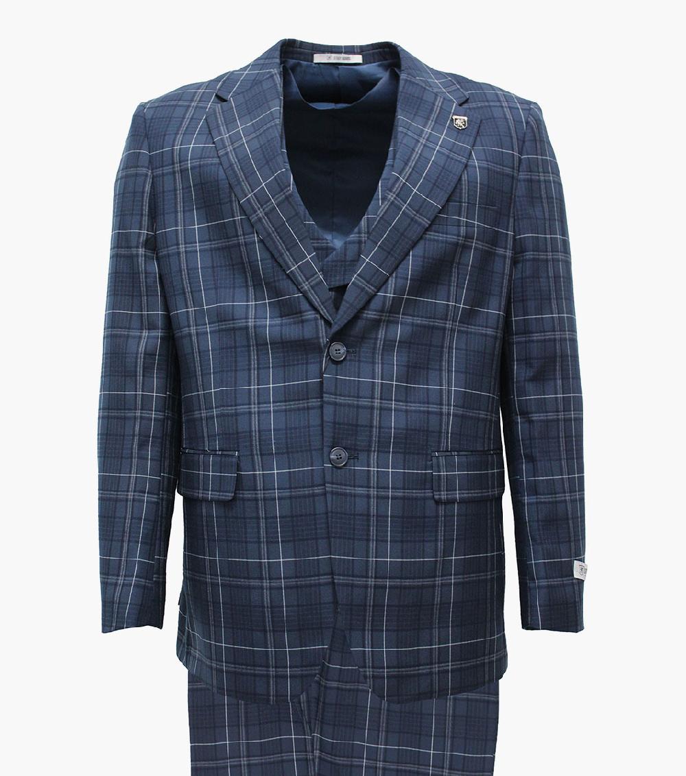 stacy adams Hopkins 3 Piece Vested Suit Men’s Suits