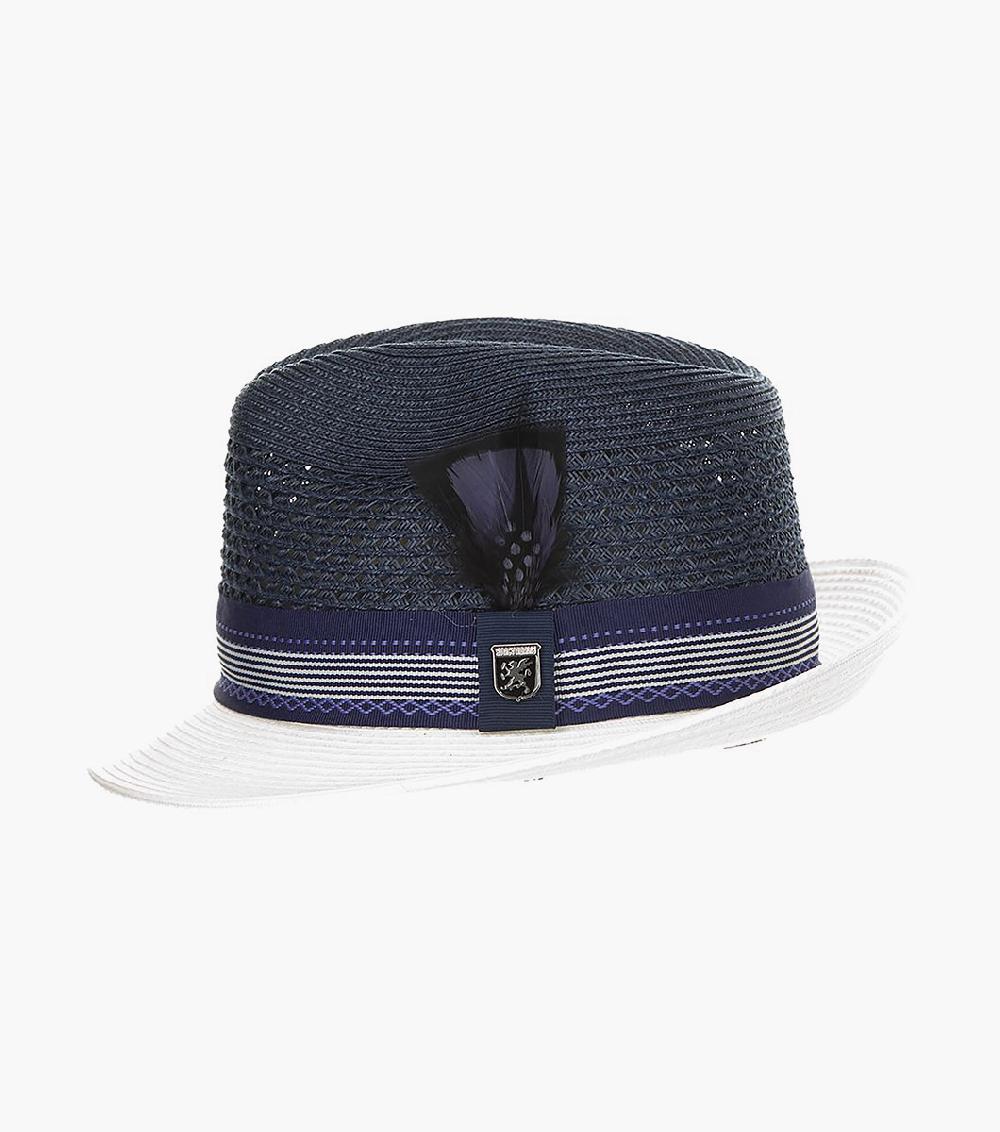 Stacy Adams Jalen Fedora Poly Braided Pinch Front Hat Men’s Hats