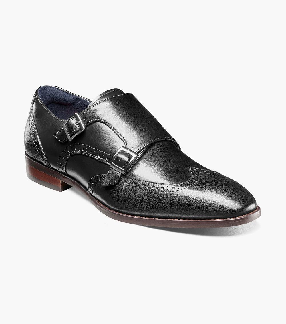 stacy adams Karson Wingtip Double Monk Strap Men’s Dress Shoes
