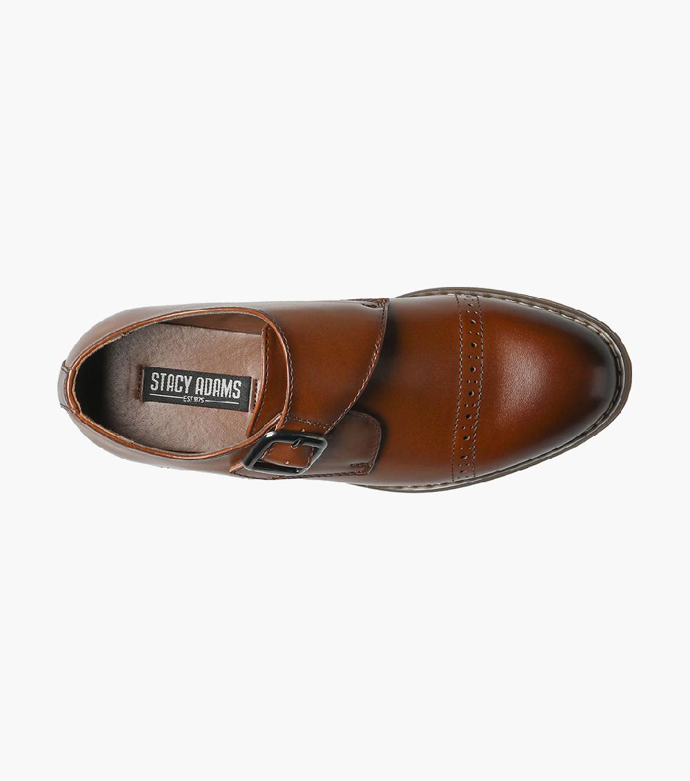 Stacy Adams Kids Desmond Cap Toe Monk Strap Kids Shoes