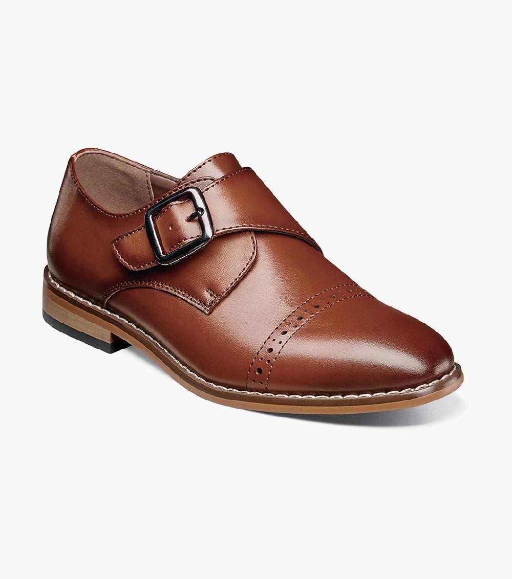 stacy adams Kids Desmond Cap Toe Monk Strap Kids Shoes