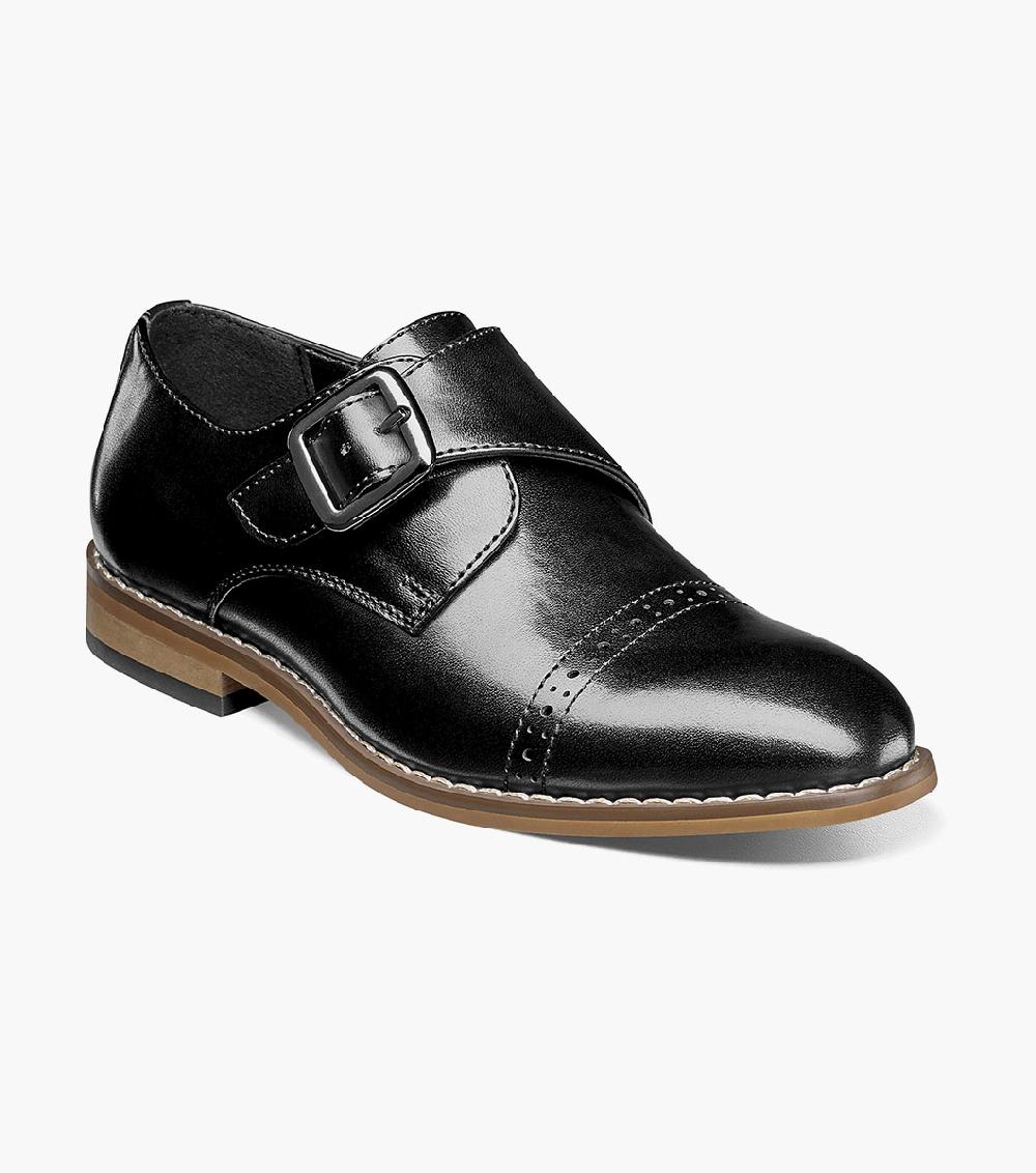 stacy adams Kids Desmond Cap Toe Monk Strap Kids Shoes