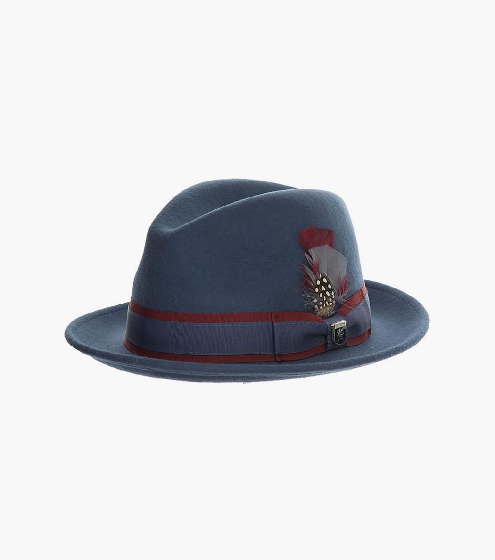 stacy adams Macon Fedora Wool Felt Pinch Front Hat Men’s Hats