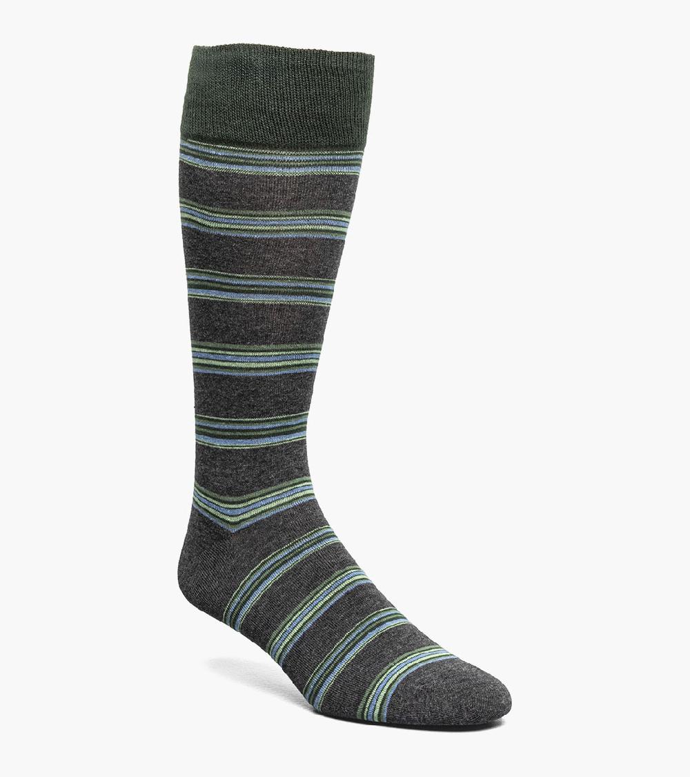 stacy adams Mini Stripe Men's Crew Dress Socks Men’s Socks