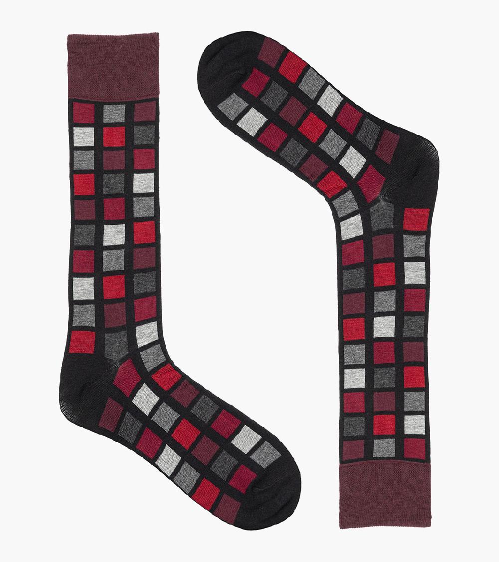 Stacy Adams Multi-Color Block Men's Crew Dress Socks Men’s Socks