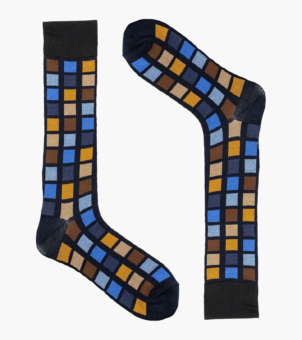 Stacy Adams Multi-Color Block Men's Crew Dress Socks Men’s Socks