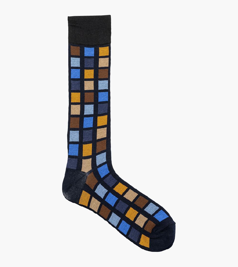 Stacy Adams Multi-Color Block Men's Crew Dress Socks Men’s Socks