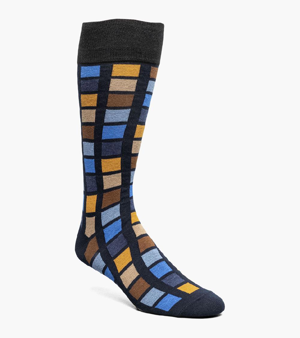 stacy adams Multi-Color Block Men's Crew Dress Socks Men’s Socks