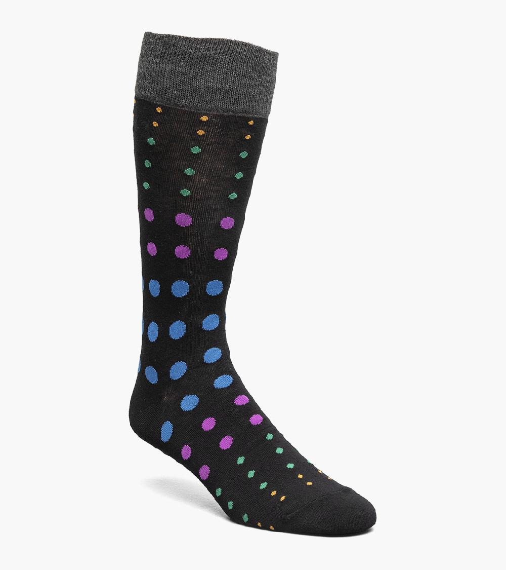 stacy adams Multi-Size Dots Men's Crew Dress Socks Men’s Socks