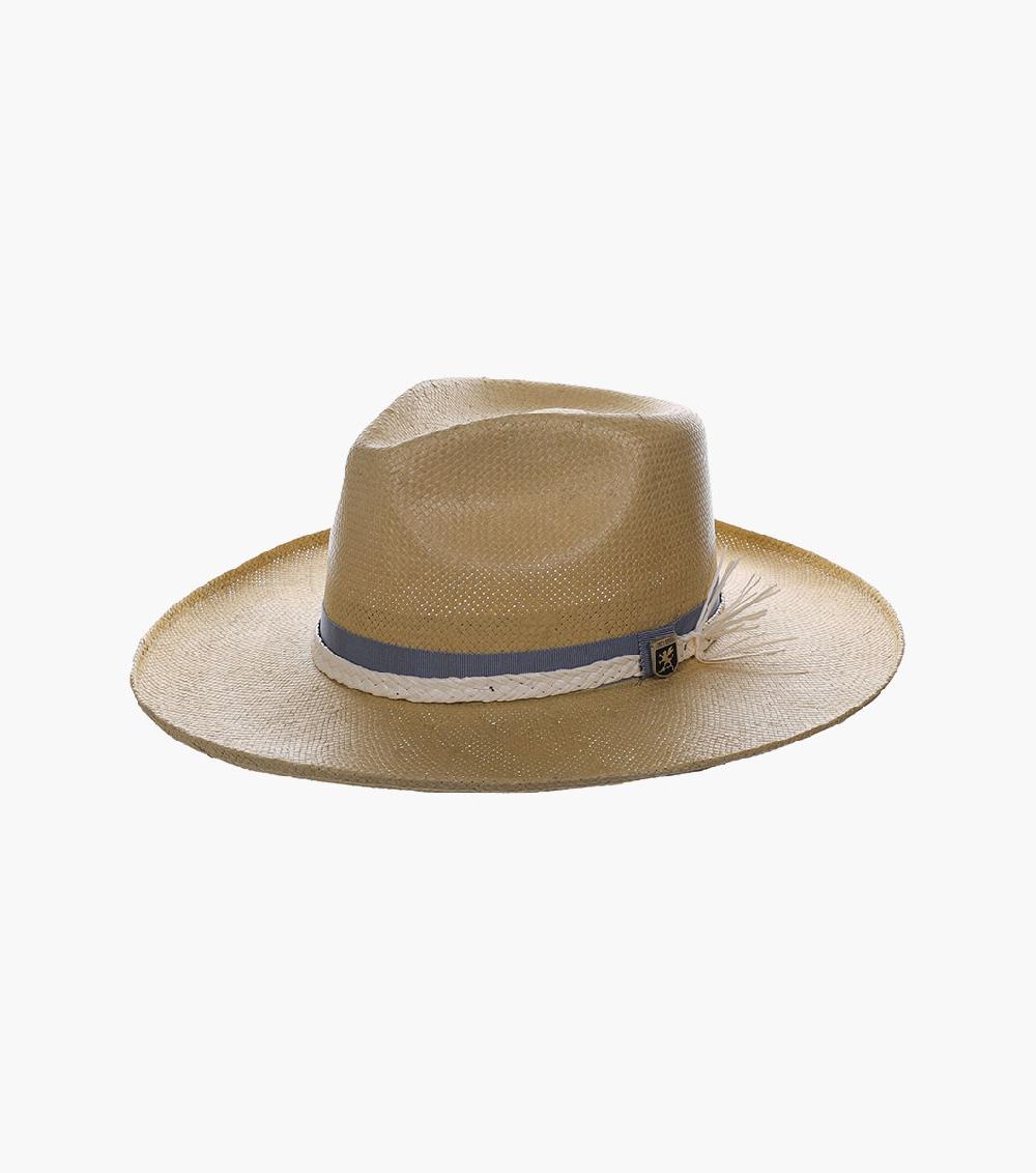 stacy adams New York Fedora Toyo Pinch Front Hat Men’s Hats