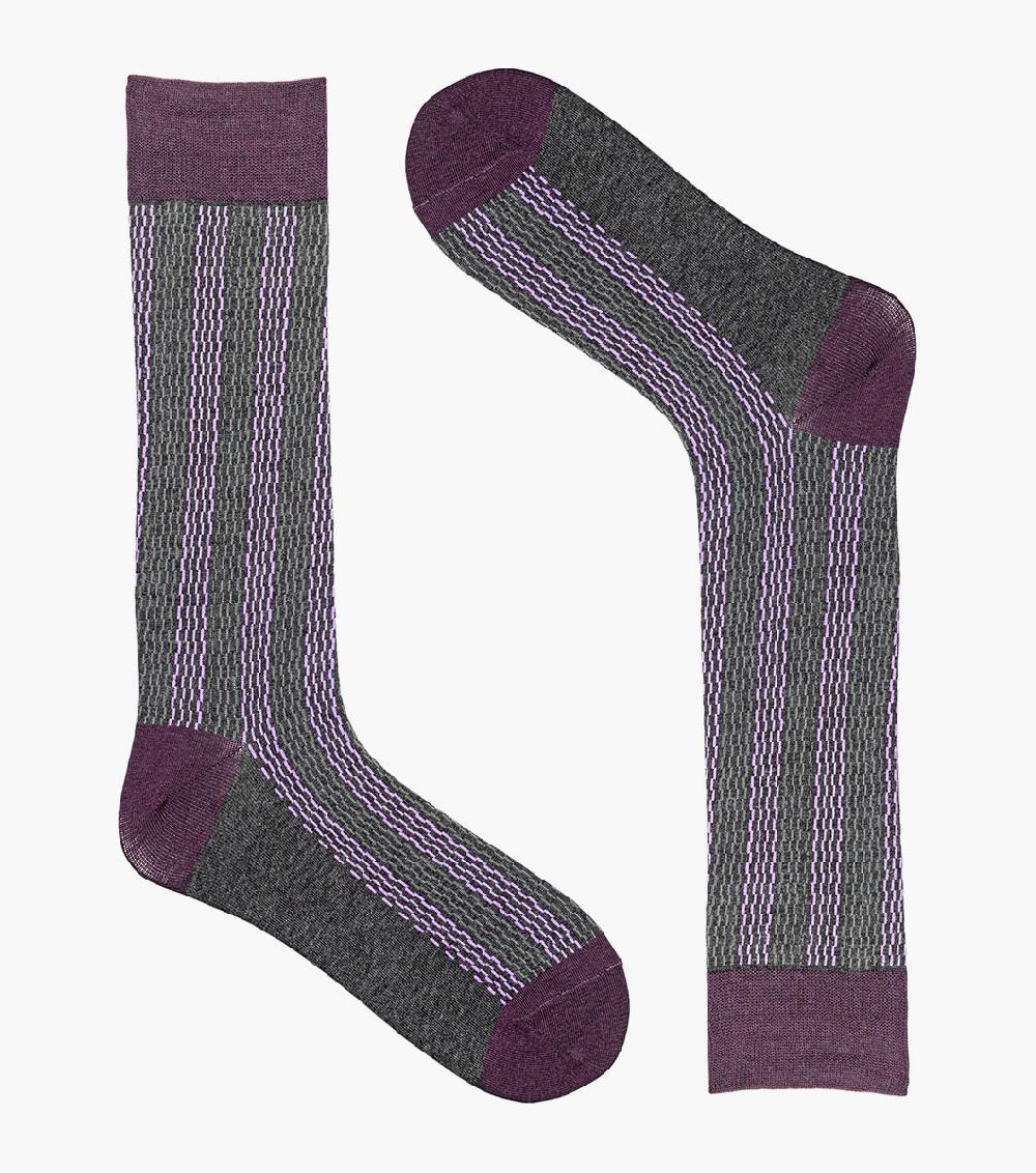 Stacy Adams Offset Lines Men’s Crew Dress Sock Men’s Socks