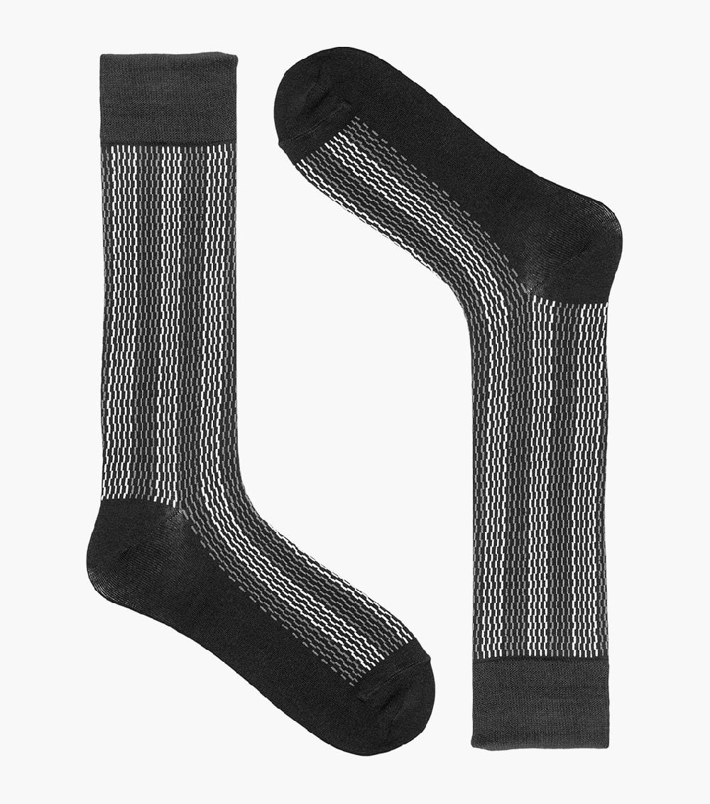 Stacy Adams Offset Lines Men’s Crew Dress Sock Men’s Socks