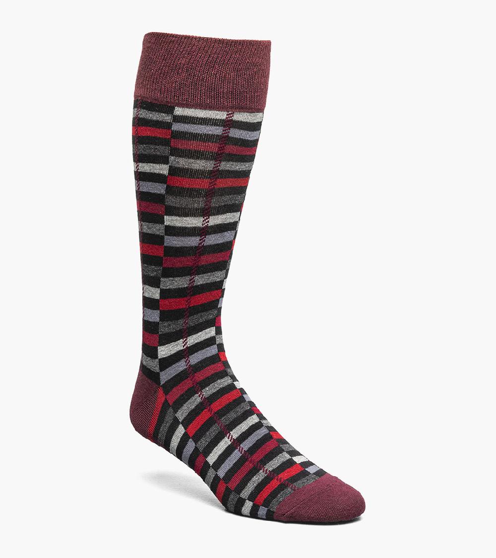 stacy adams Offset Stripe Men's Crew Dress Socks Men’s Socks