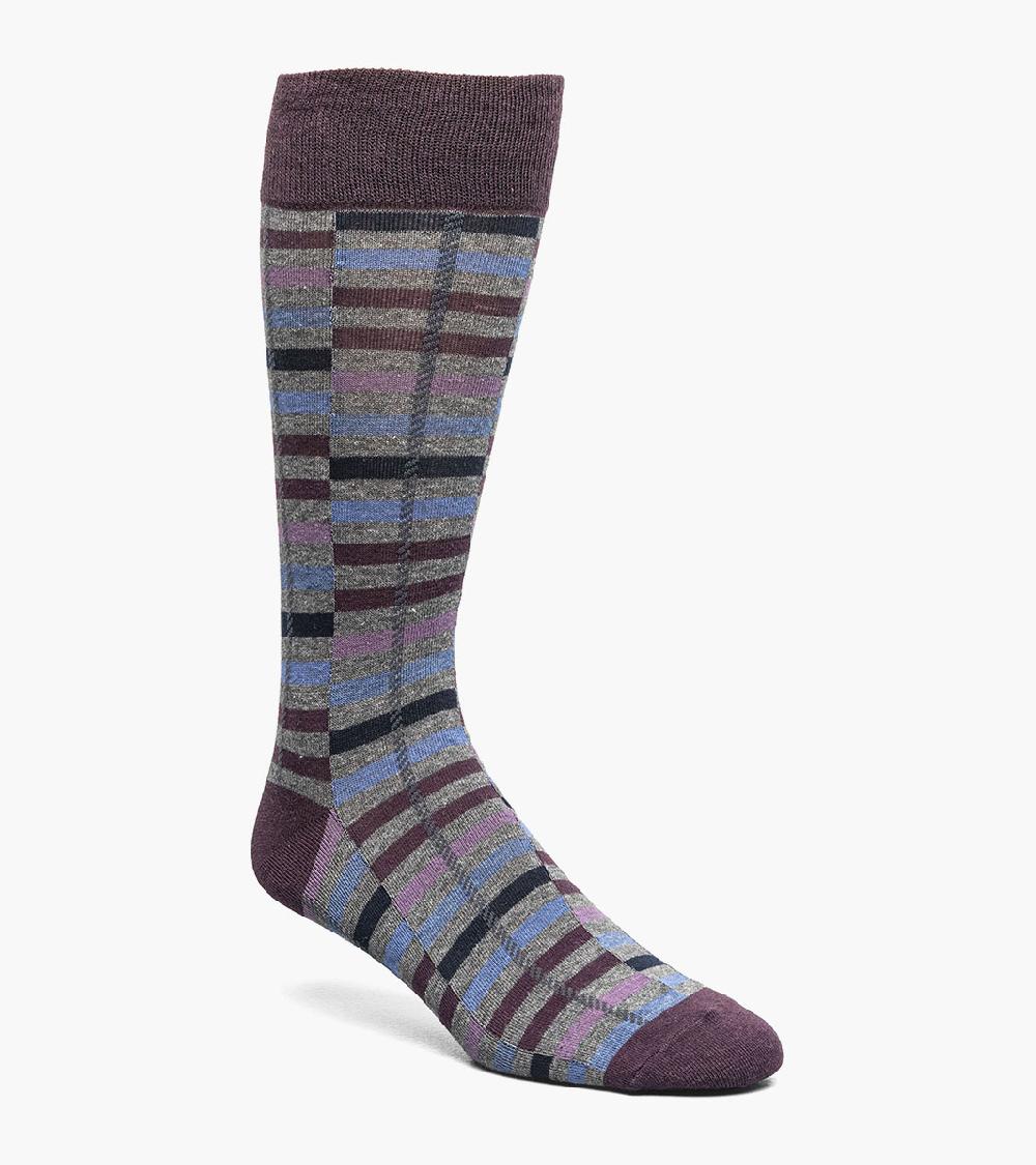 stacy adams Offset Stripe Men's Crew Dress Socks Men’s Socks