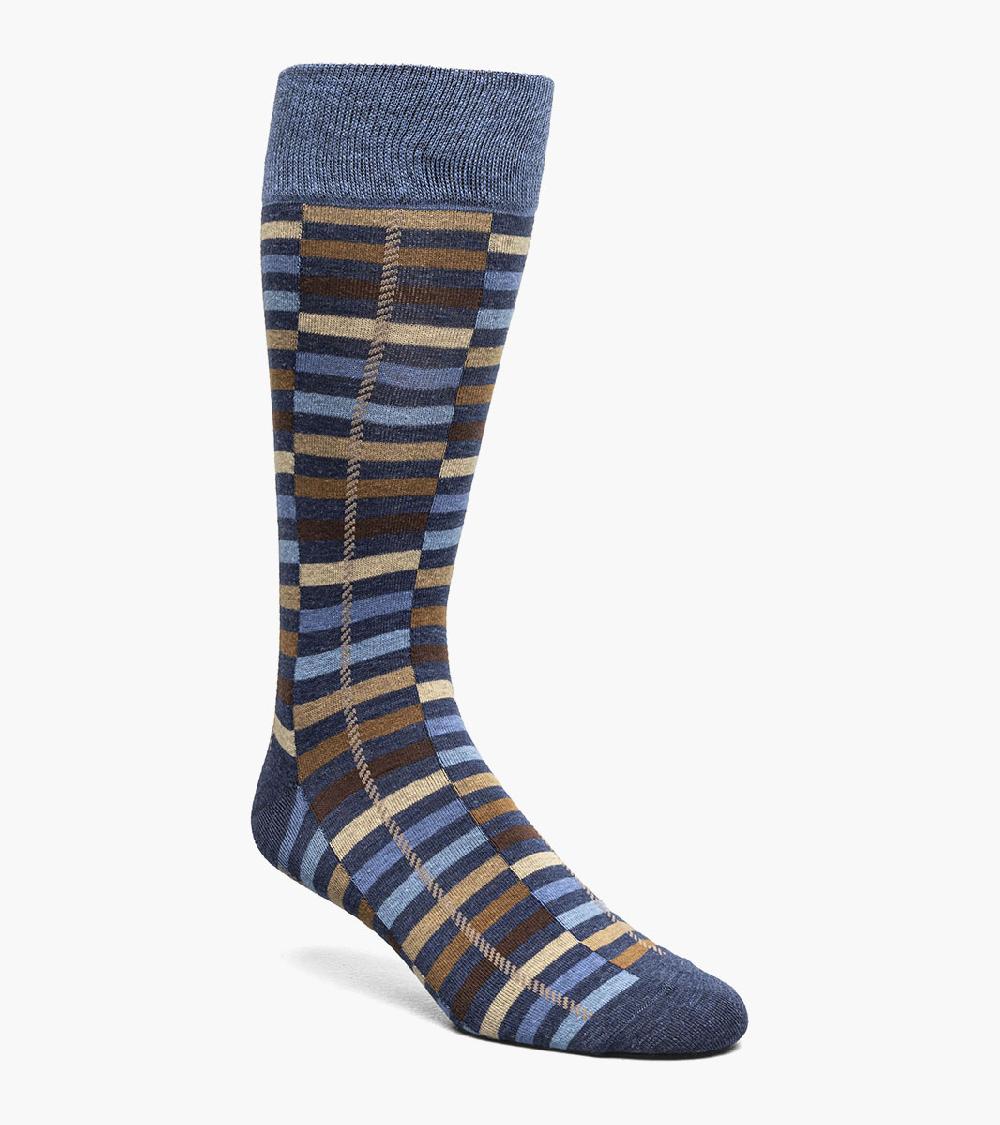 stacy adams Offset Stripe Men's Crew Dress Socks Men’s Socks
