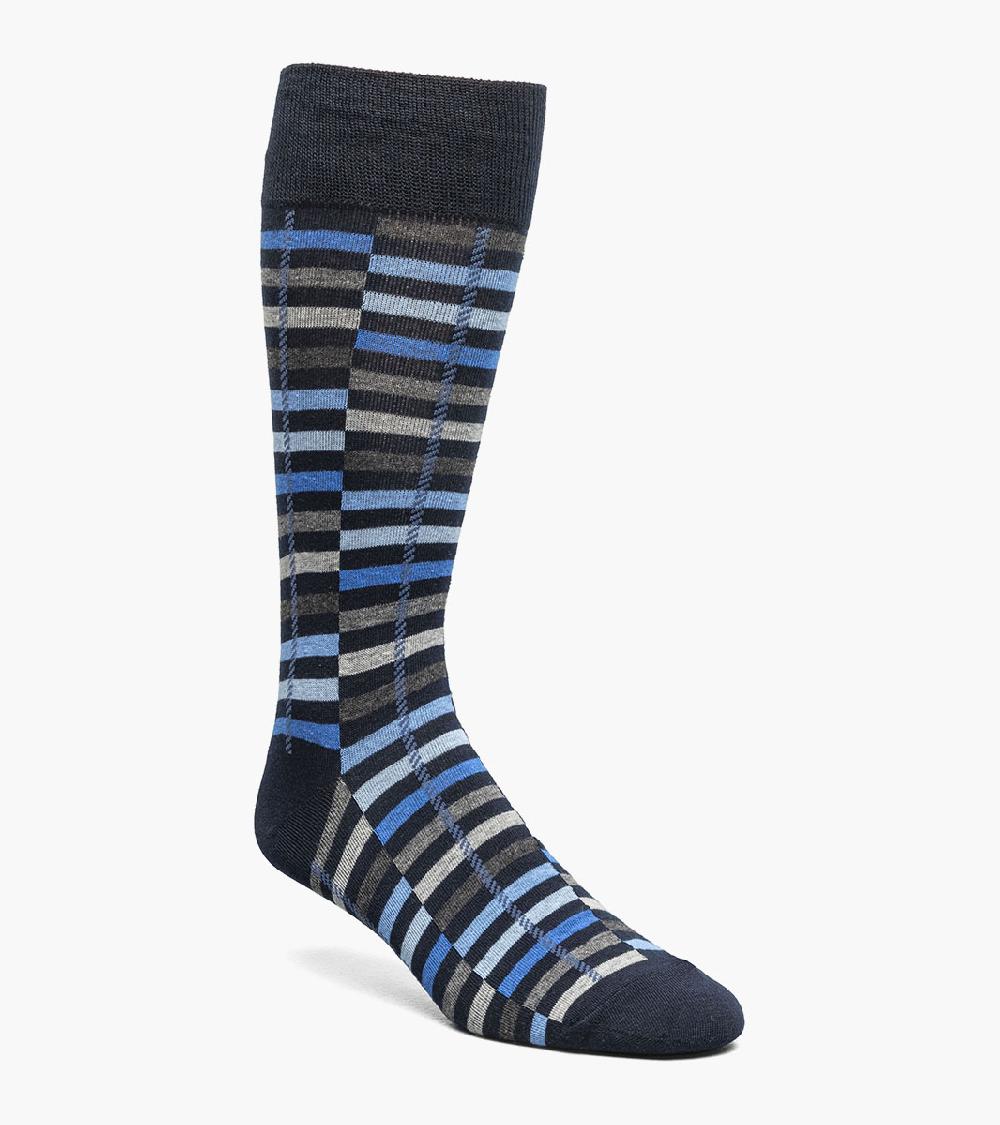 stacy adams Offset Stripe Men's Crew Dress Socks Men’s Socks